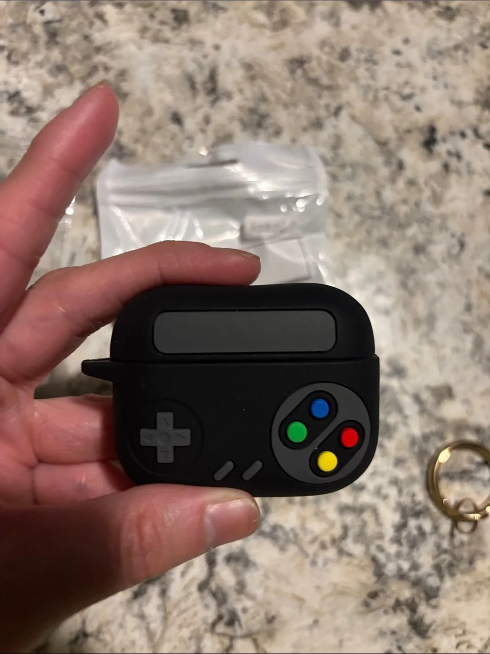 Black Game Controller AirPods Case bundle with Keyring
